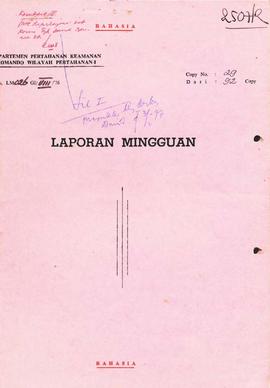 Surat-surat sehubungan dengan laporan pertahanan keamanan di Wilayah Propinsi Daerah Istimewa Ace...