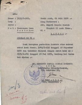 Surat-surat sehubungan dengan daftar nama-nama partai daerah Propinsi Daerah stimewa Aceh.  6