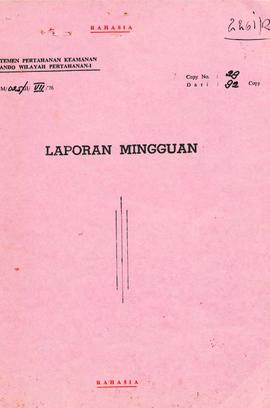 Surat-surat sehubungan dengan laporan pertahanan keamanan di Wilayah Propinsi Daerah Istimewa Ace...