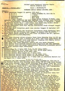 Surat Keputusan Gubemur Kepala daerah isilmewa Aceh (Kode HM/DA/1976) bulan Januari s/d Desember ...