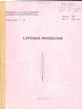 Surat-surat sehubungan dengan laporan pertahanan keamanan di Wilayah Propinsi Daerah Istimewa Ace...