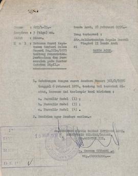 Surat tentang Keputusan Menteri Dalam Negeri tentang pencatatan perkawinan dan perceraian di Daer...