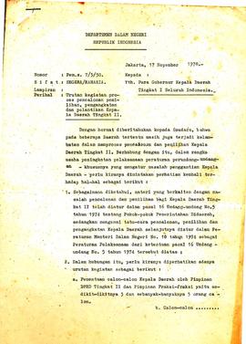 berkas 40.4 - Surat tentang urutan kegiatan proses pemilihan, pengangkatan dan pelantikan Kepala ...