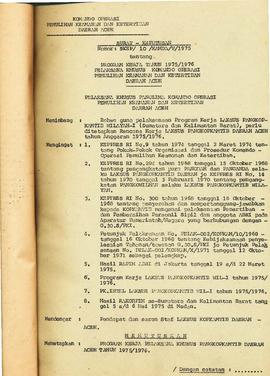 Komando operasi pemulihan keamanan dan ketertiban Daerah Aceh program kerja tahun 1975/1976. (Buk...