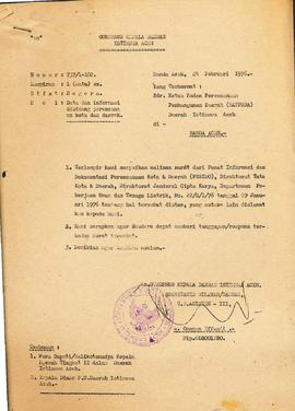 Surat-surat sehubungan dengan daftar nama-nama partai daerah Propinsi Daerah stimewa Aceh.  2
