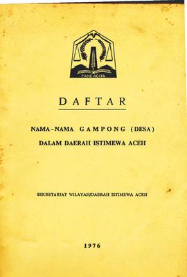Dasar nama-nama Gampong (Desa) Dalarn Propinsi stimewa Aceh. (Buku)  10