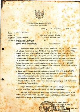 Standarisasi pembangunan perumahan dinas dan gedung kantor Pemerintahan dalam Tahun Anggaran 1977...