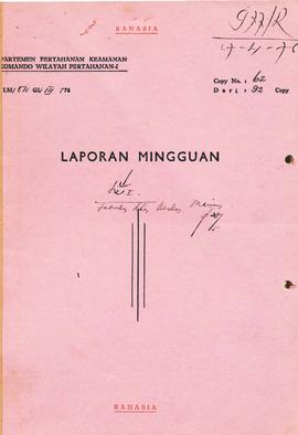 Surat-surat sehubungan dengan laporan pertahanan keamanan di Wilayah Propinsi Daerah Istimewa Ace...