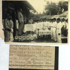 Arsip Visual thn 1950an Djawatan Penerangan Aceh Barat, Tgk A Rani Adamy sedang menjalanakan Tuga...