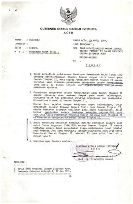 Surat Perintah Pengadaan Rumah Dinas Bagi Pejabat / PNS yang Menduduki Jabatan Struktural