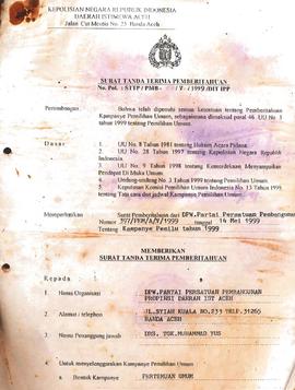 Surat-Surat yang sehubungan dengan pencalonan anggota DPRD hasil Pemilu di Propinsi Daeah Istimew...