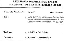 Surat-Surat yang berhubungan dengan petugas Pemilu path Lembaga Perni1ihan Umuni Daerah Istimewa ...