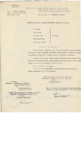 AC01-39/3- 39.106 - Keputusan Gubernur Kepala Daerah Sumatera Utara tanggal 8 Desember 1953 No.13...